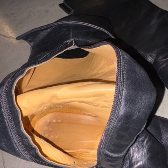 Vintage Davos Gomma Genuine Black Italian Leather Riding Boots Sz 39 - Picture 7 of 8